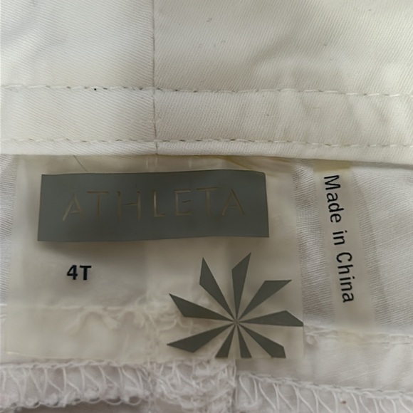 Athleta lightweight white straight or rolled crop pants size 4T - Picture 5 of 10